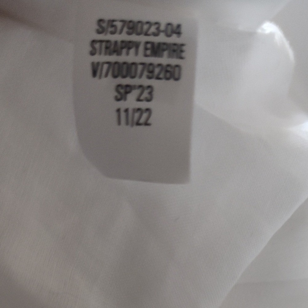 New Banana Republic Dress 6 Midi Strappy Empire Sundress Cutout White Cotton - Picture 9 of 9